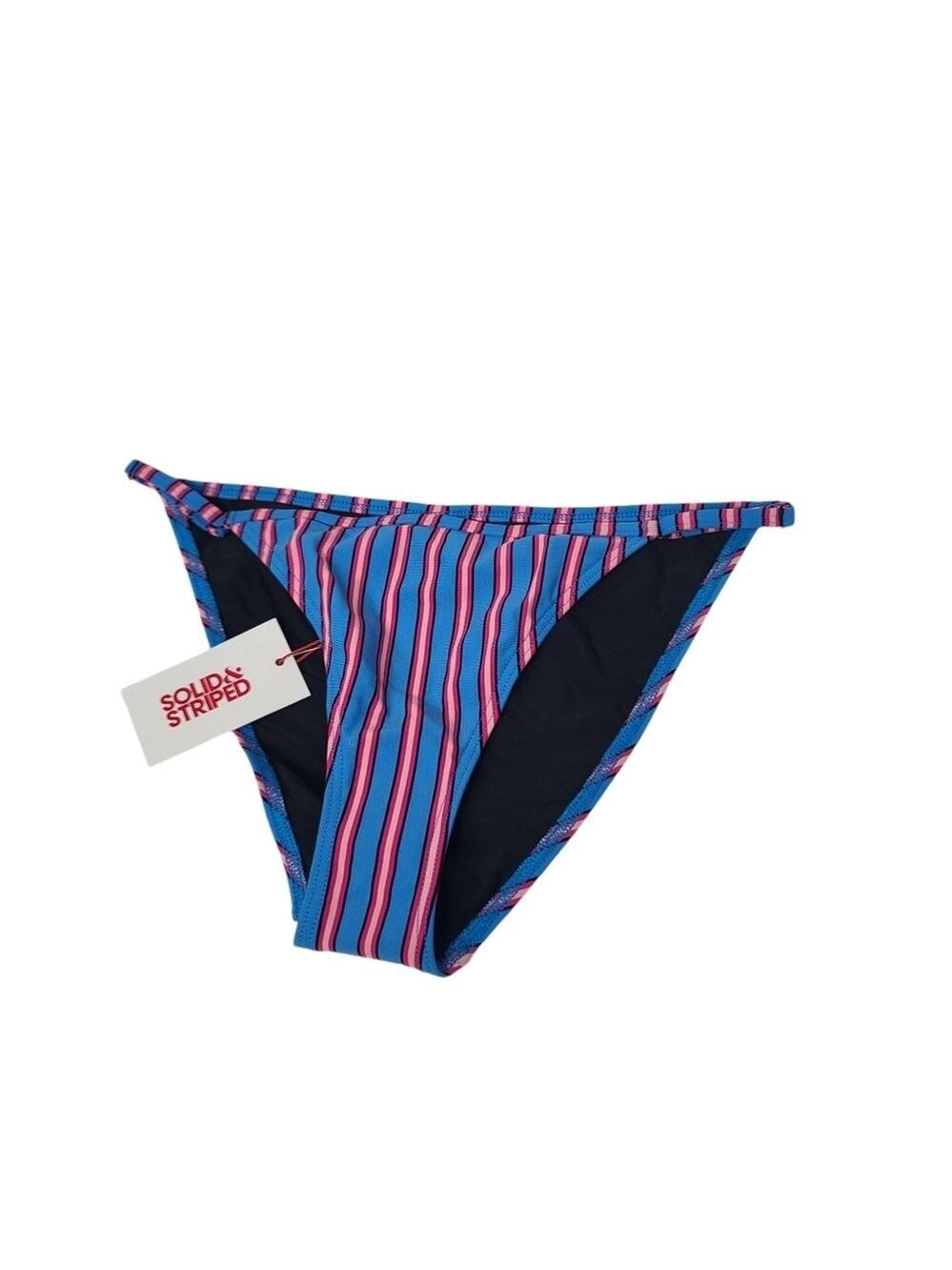NWT Solid & Striped The Lulus Tropical Striped Blue Pink Bikini Bottom L